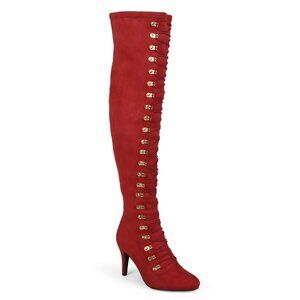 Journee Collection Women's Trill Lace up Over the Knee Dress Boots